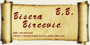 Bisera Birčević vizit kartica